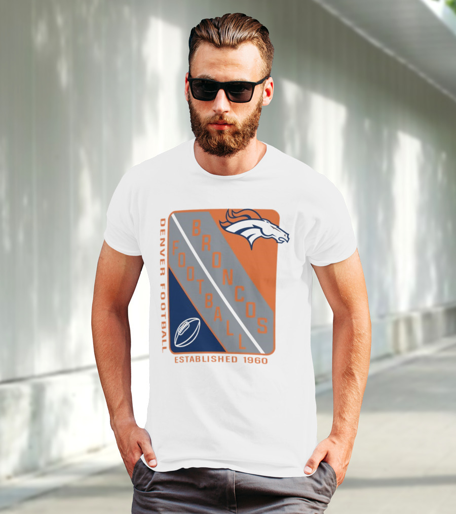 Denver Broncos Football Established 1960 Shield T-Shirt