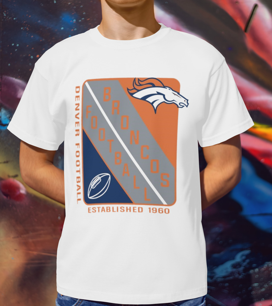 Denver Broncos Football Established 1960 Shield T-Shirt