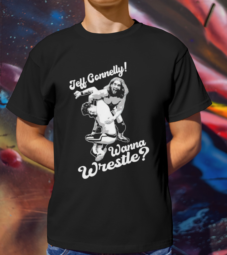 Jeff Connelly Ready To Rumble Wanna Wrestle Bold Wrestling Challenge T-Shirt