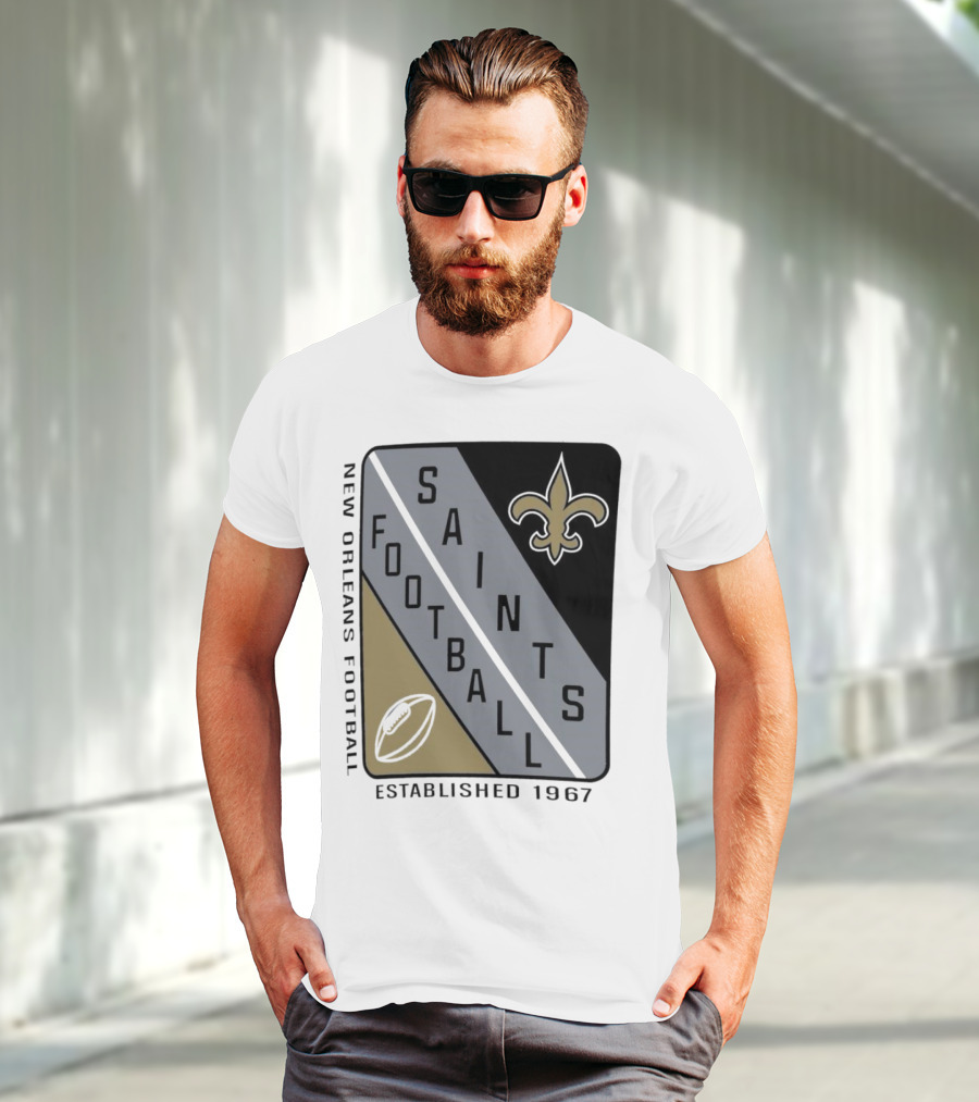New Orleans Saints Football Shield Established 1967 Fleur-de-lis T-Shirt