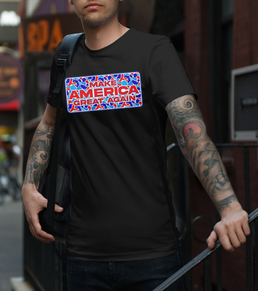 Make America Great Again Camo Red Blue White T-Shirt