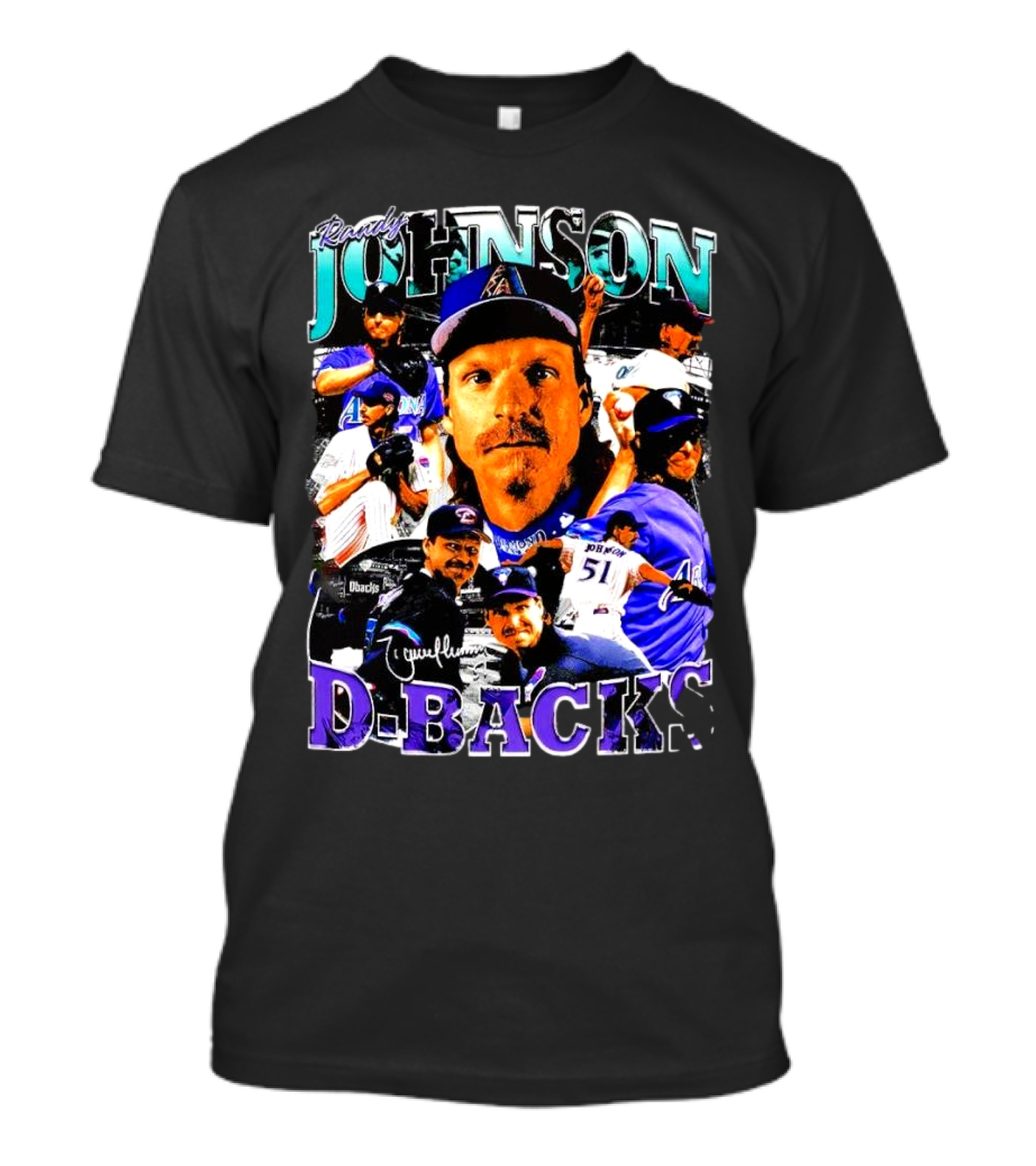 Randy Johnson Arizona Diamondbacks D-Backs Retro Signature T-Shirt