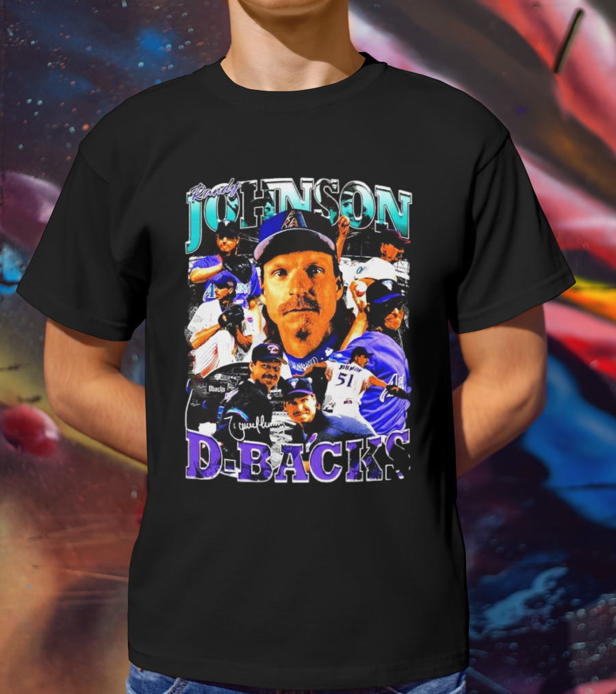 Randy Johnson Arizona Diamondbacks D-Backs Retro Signature T-Shirt