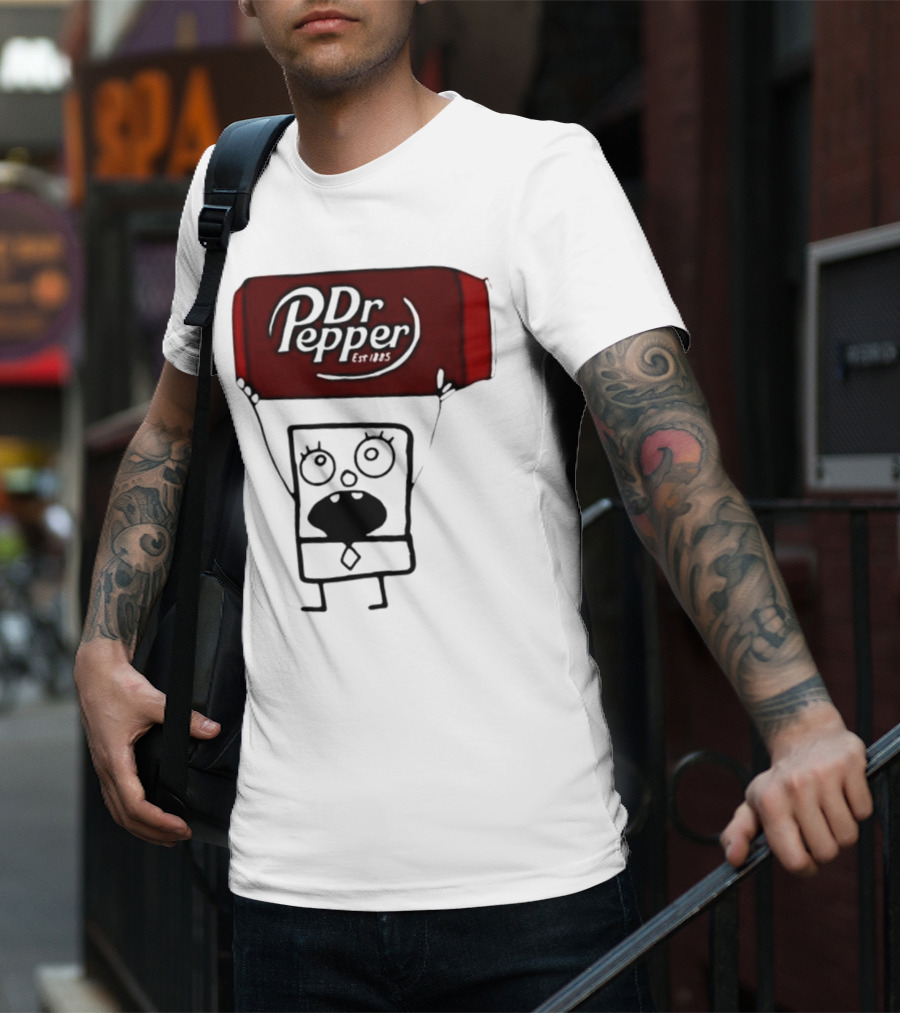 Dr Pepper Est 1885 Character Holding Red Can T-Shirt