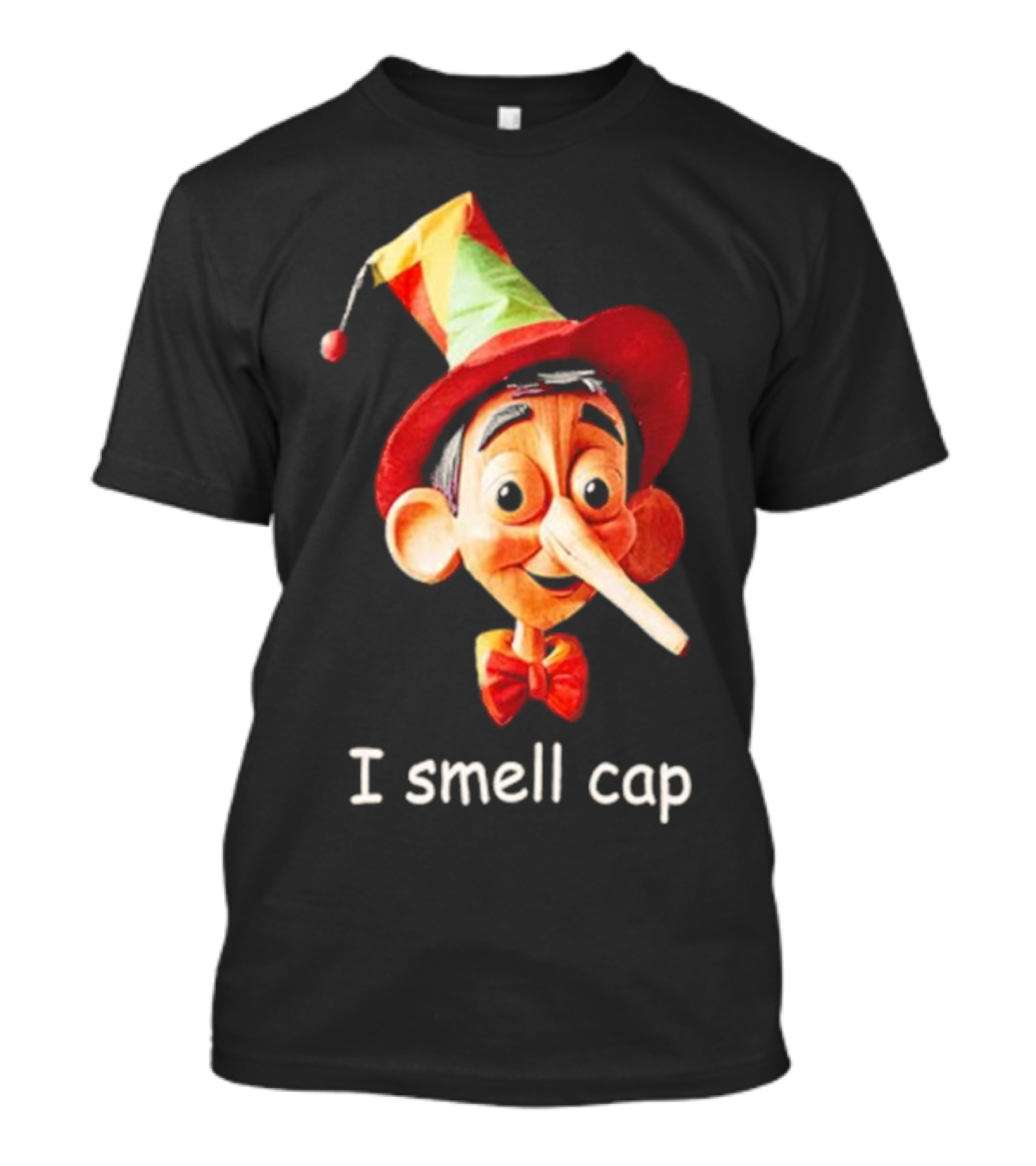 I Smell Cap Puppet Pinocchio With Colorful Hat And Bow Tie T-Shirt
