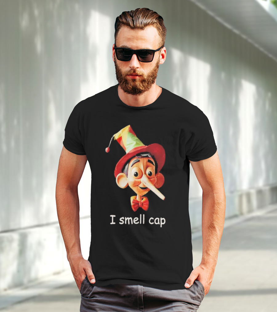I Smell Cap Puppet Pinocchio With Colorful Hat And Bow Tie T-Shirt