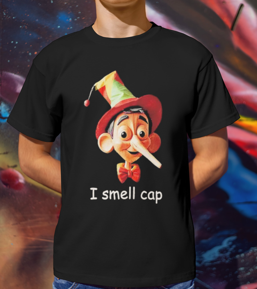 I Smell Cap Puppet Pinocchio With Colorful Hat And Bow Tie T-Shirt