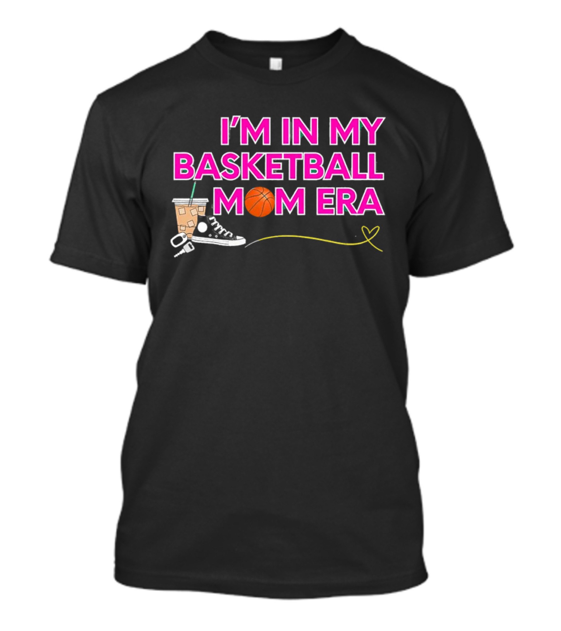 I'm In My Basketball Mom Era Sneakers Coffee Schlüsselbund Herz T-Shirt
