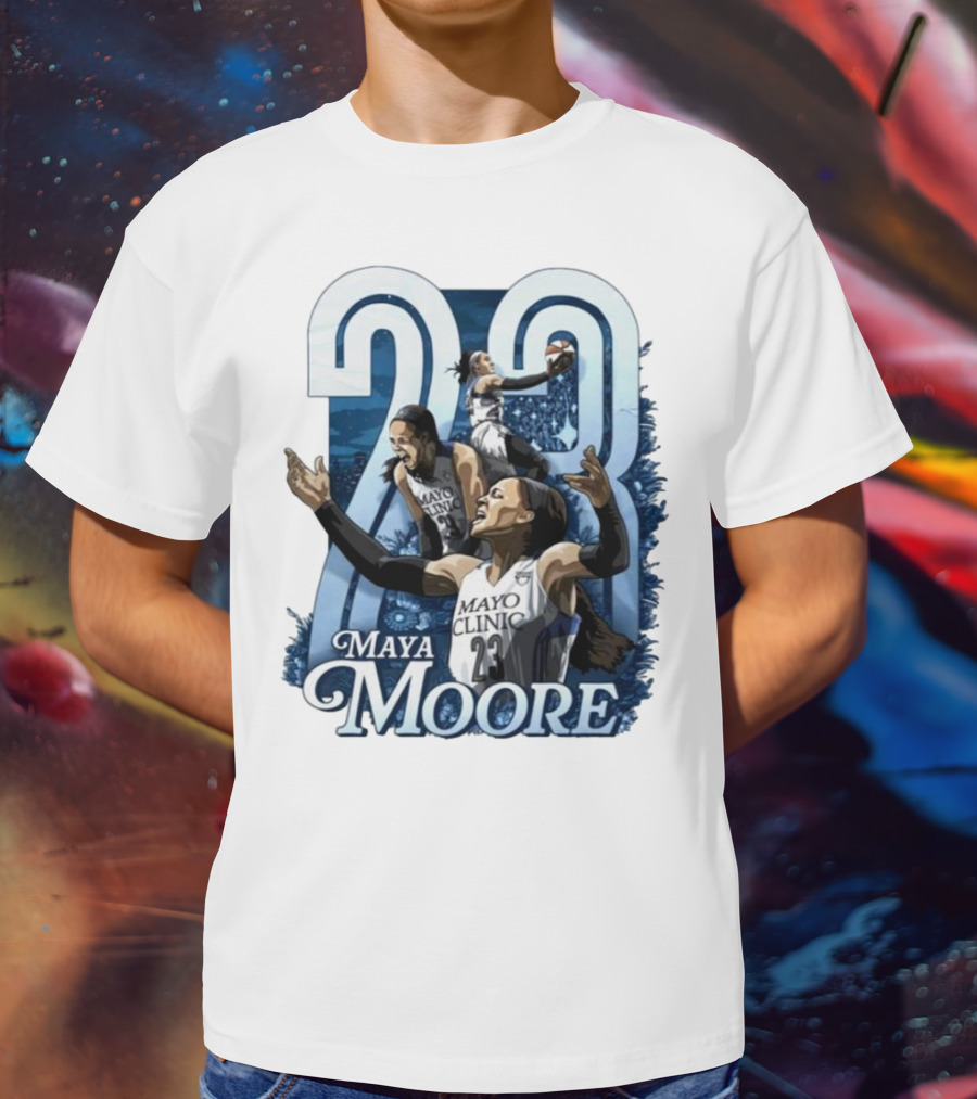 Maya Moore 23 Mayo Clinic Retro Basketball Legend T-Shirt