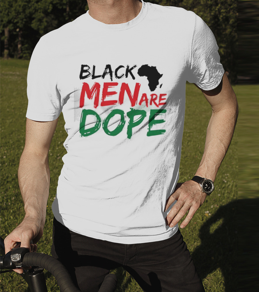 Black Men Are Dope Africa Silhouette Red Green T-Shirt