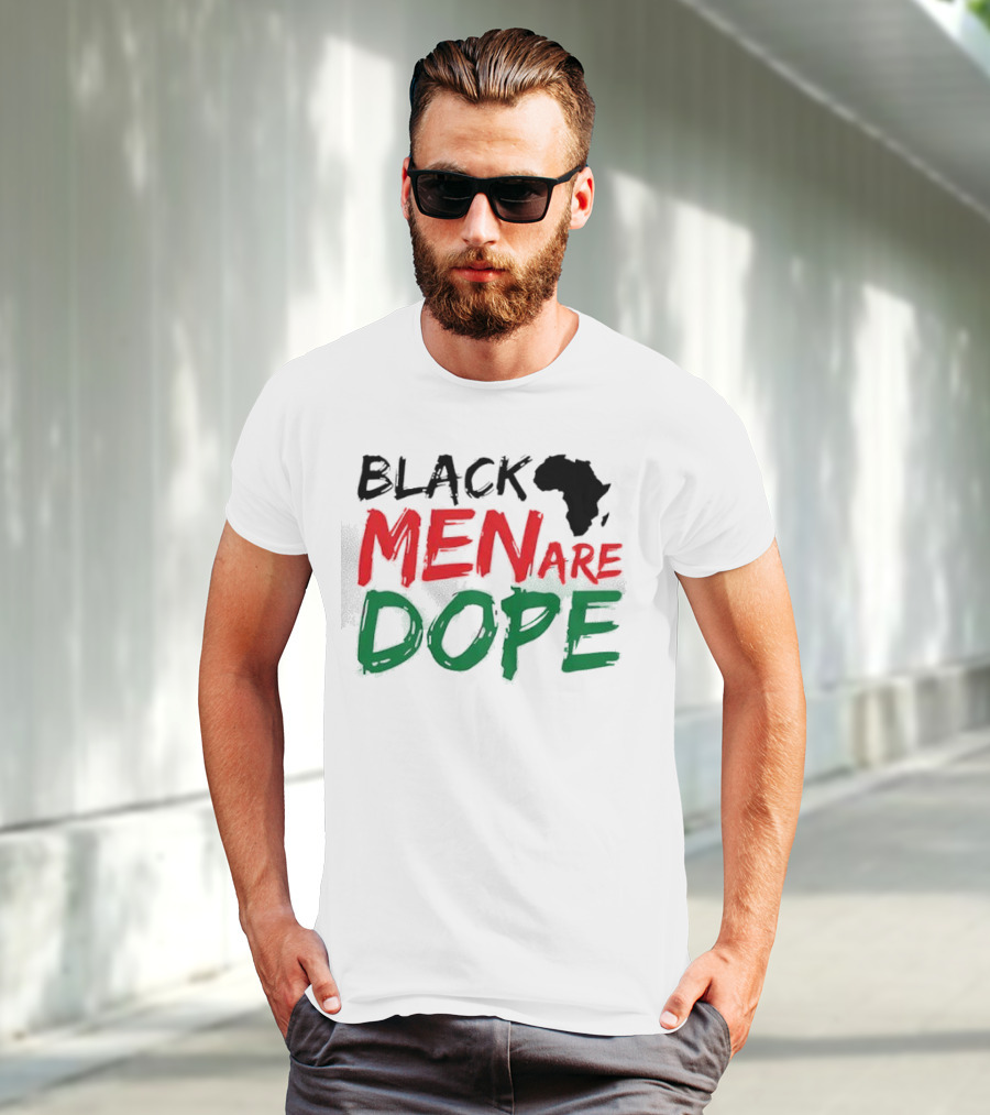 Black Men Are Dope Africa Silhouette Red Green T-Shirt