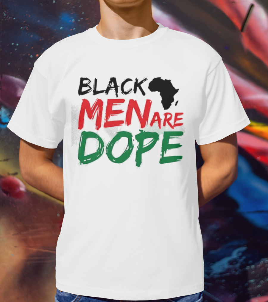 Black Men Are Dope Africa Silhouette Red Green T-Shirt