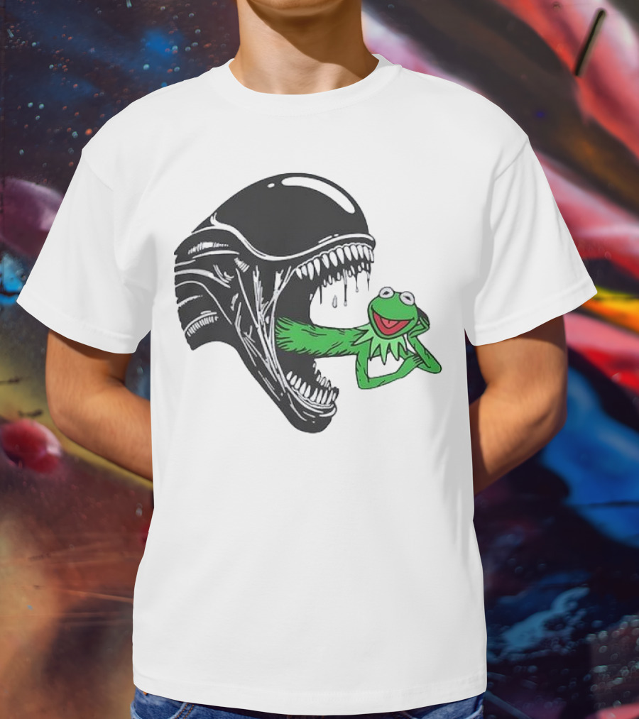 Alien Kermit Xenomorph Mashup Funny T-Shirt