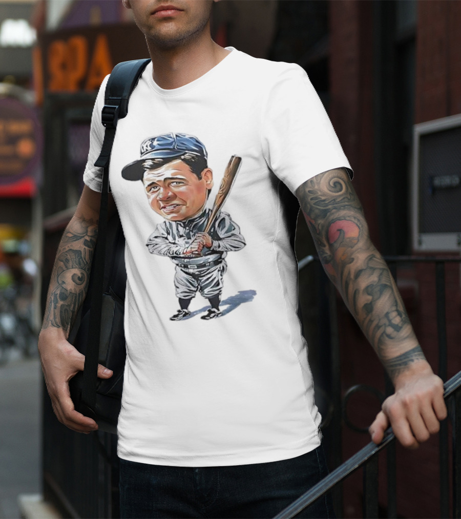 Babe Ruth NY Baseball Retro Caricature T-Shirt