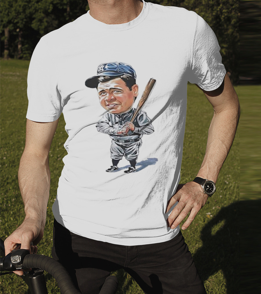 Babe Ruth NY Baseball Retro Caricature T-Shirt