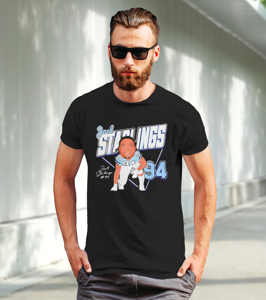Joel Starlings North Carolina Tar Heels #94 Cartoon Character T-Shirt