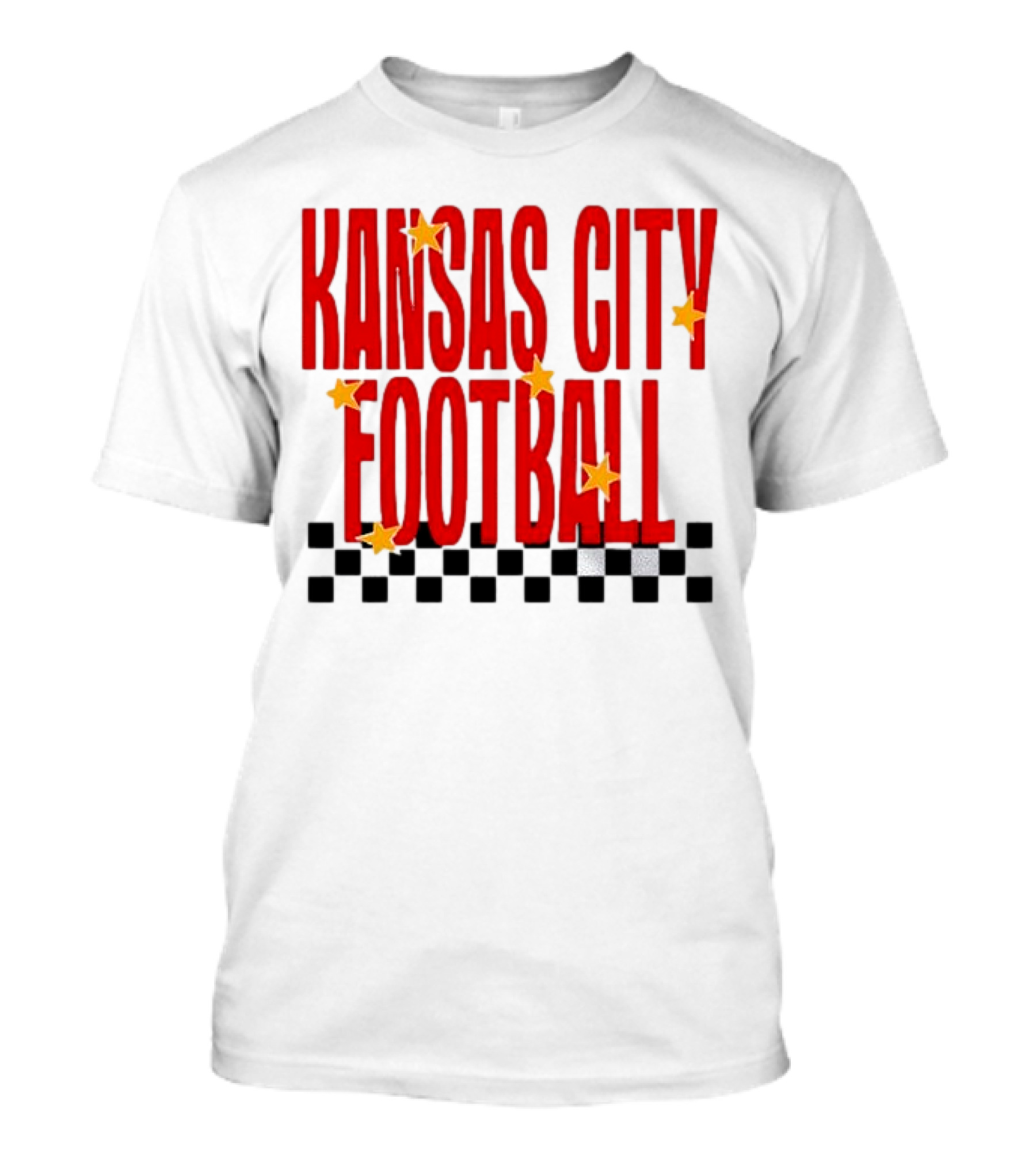 KANSAS CITY FOOTBALL Red Stars Checkerboard Deep Heather T-Shirt