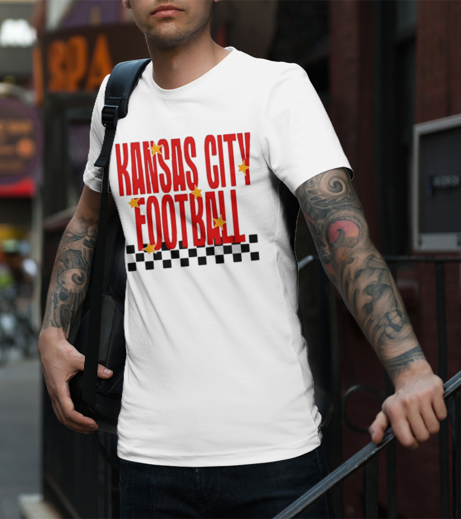 KANSAS CITY FOOTBALL Red Stars Checkerboard Deep Heather T-Shirt