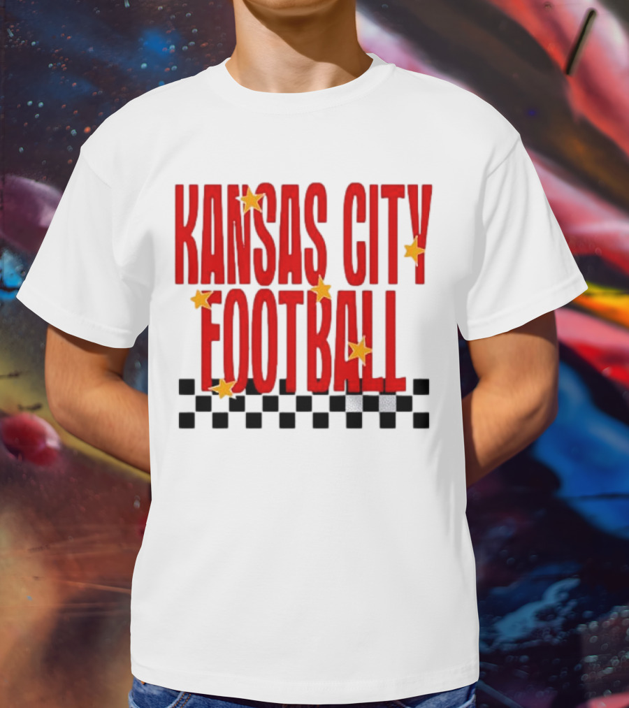 KANSAS CITY FOOTBALL Red Stars Checkerboard Deep Heather T-Shirt