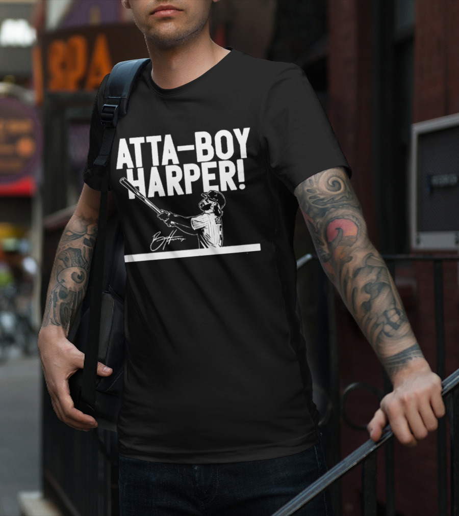 Philadelphia Phillies Atta-boy Harper Signature Baseball T-Shirt