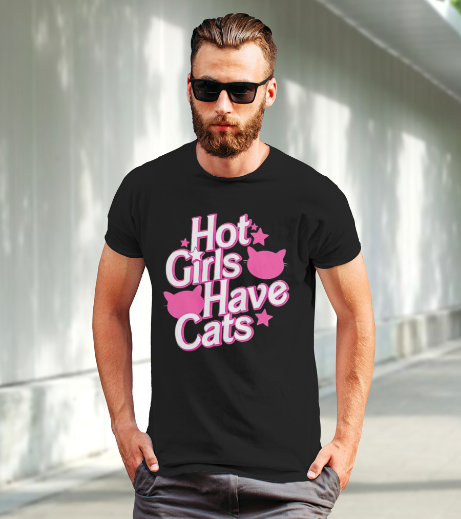 Hot Girls Have Cats Barbie Cats And Stars T-Shirt