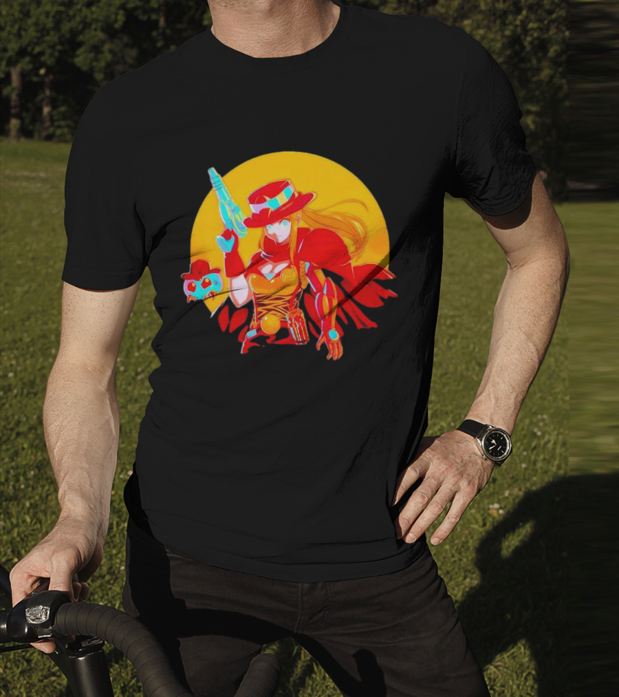 Samus Aran Metroid Marshal With Gun And Hat In Western T-Shirt