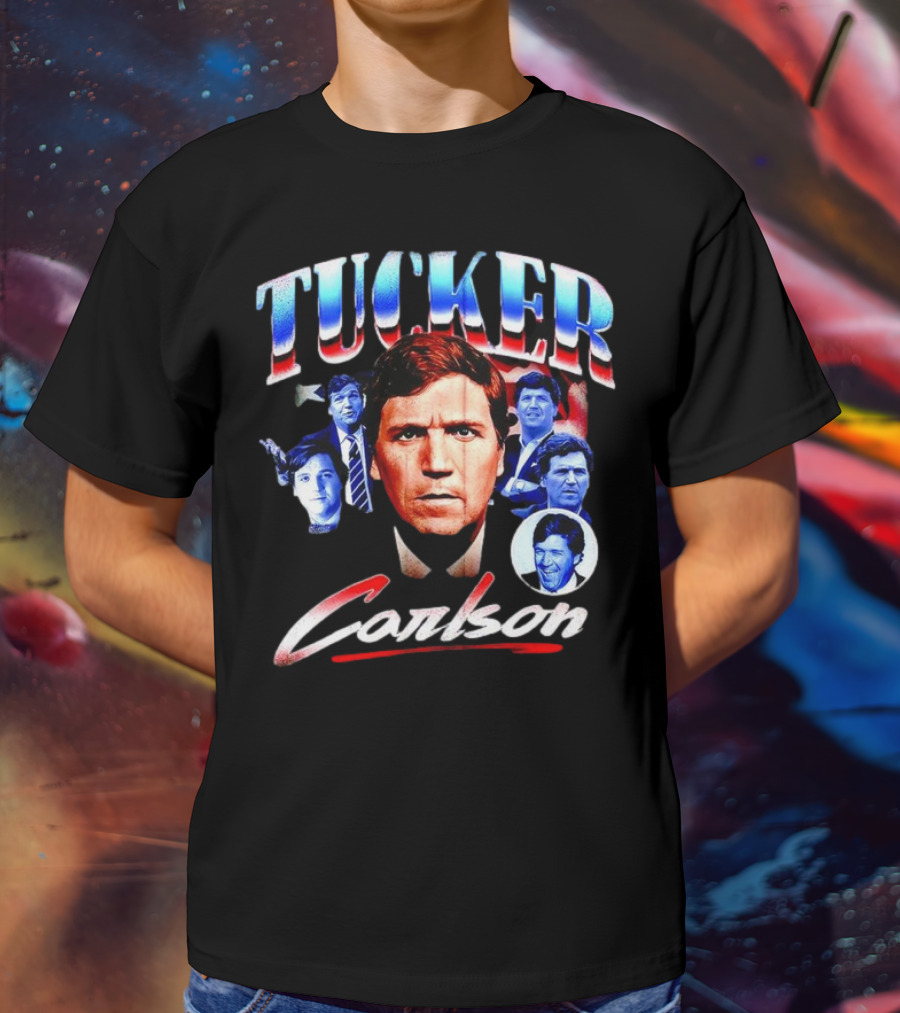 Tucker Carlson Stars And Stripes Faces T-Shirt