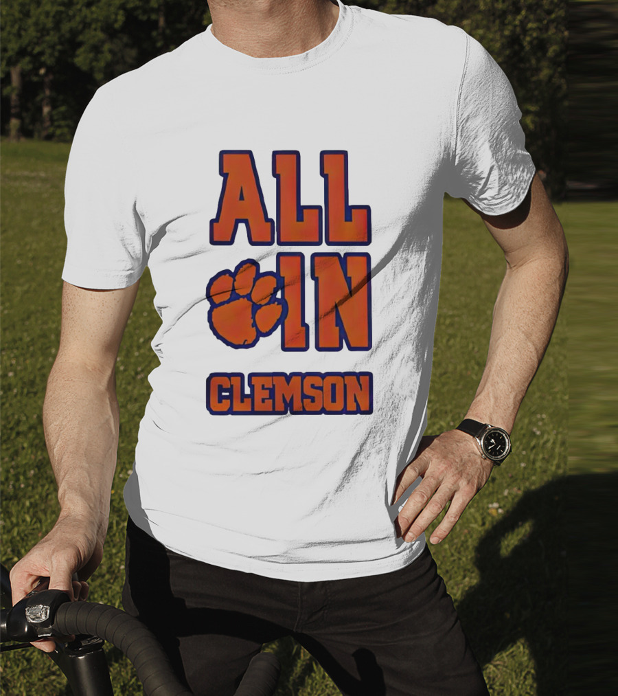 All In Clemson Tigers Football Paw T-Shirt