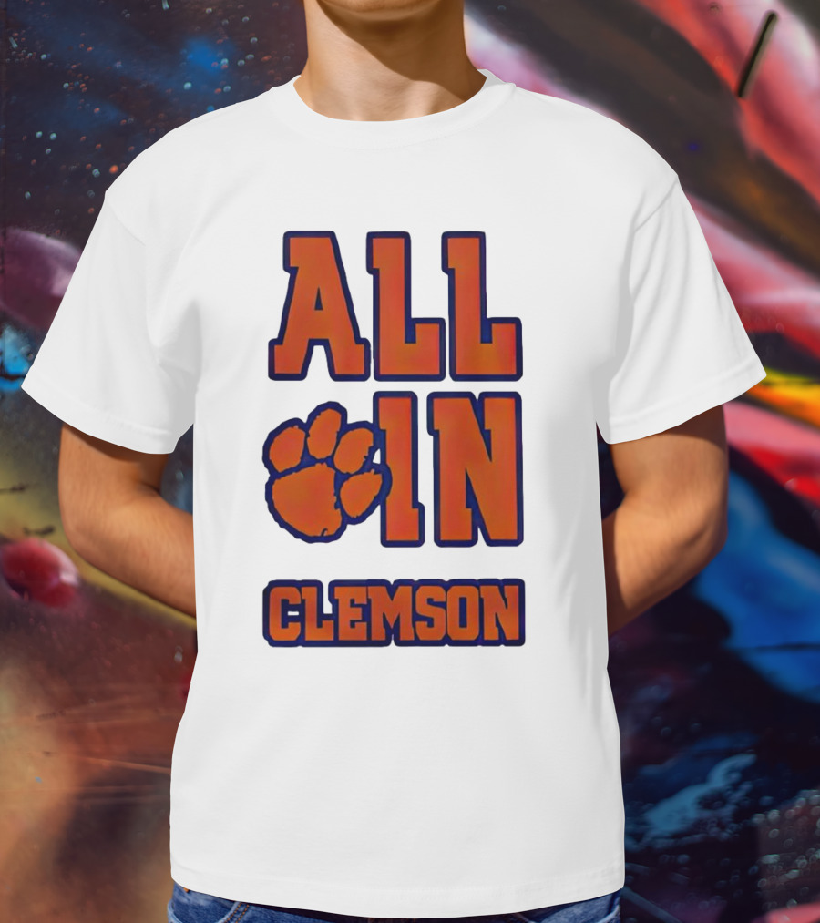 All In Clemson Tigers Football Paw T-Shirt