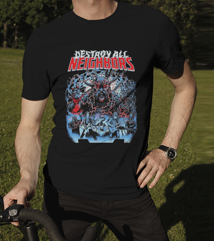 Destroy All Neighbors Monster Band Horror T-Shirt