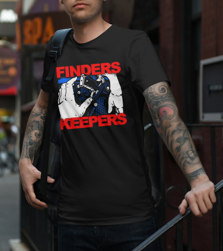 Finders Keepers Gun In Holster Pop T-Shirt