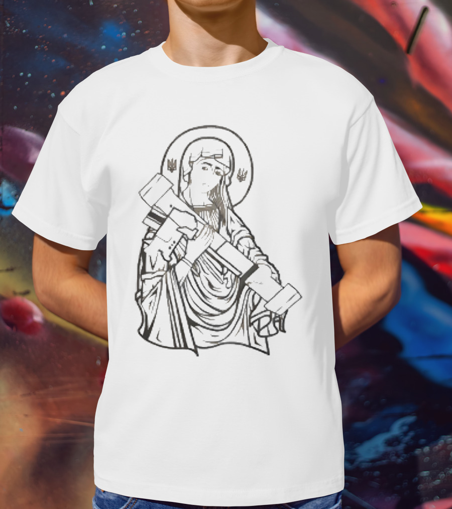 Military Bundle Saint Holding Rocket Launcher T-Shirt
