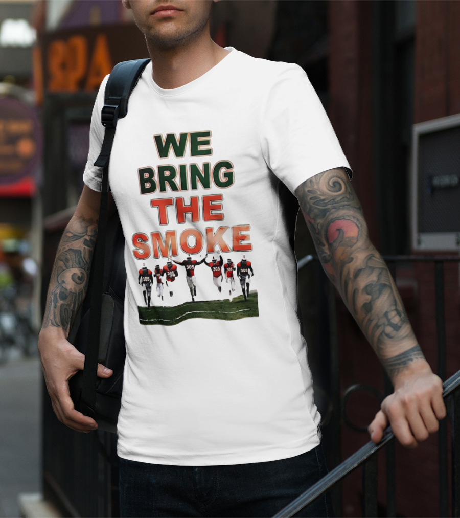 We Bring The Smoke Football Team Players Running With 305 Jerseys T-Shirt