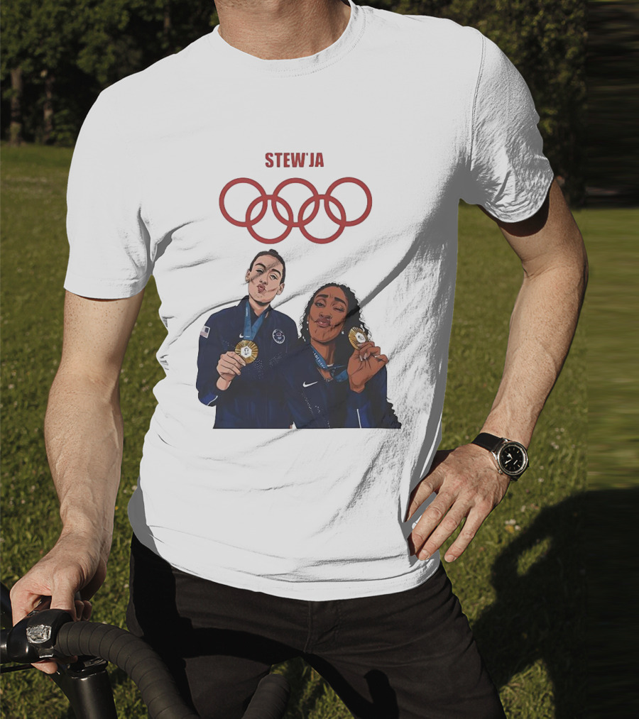 Stewja Olympic Rings A'Ja Wilson Breanna Stewart T-Shirt