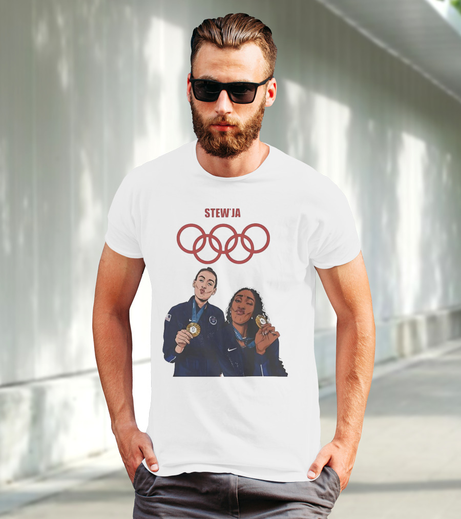 Stewja Olympic Rings A'Ja Wilson Breanna Stewart T-Shirt