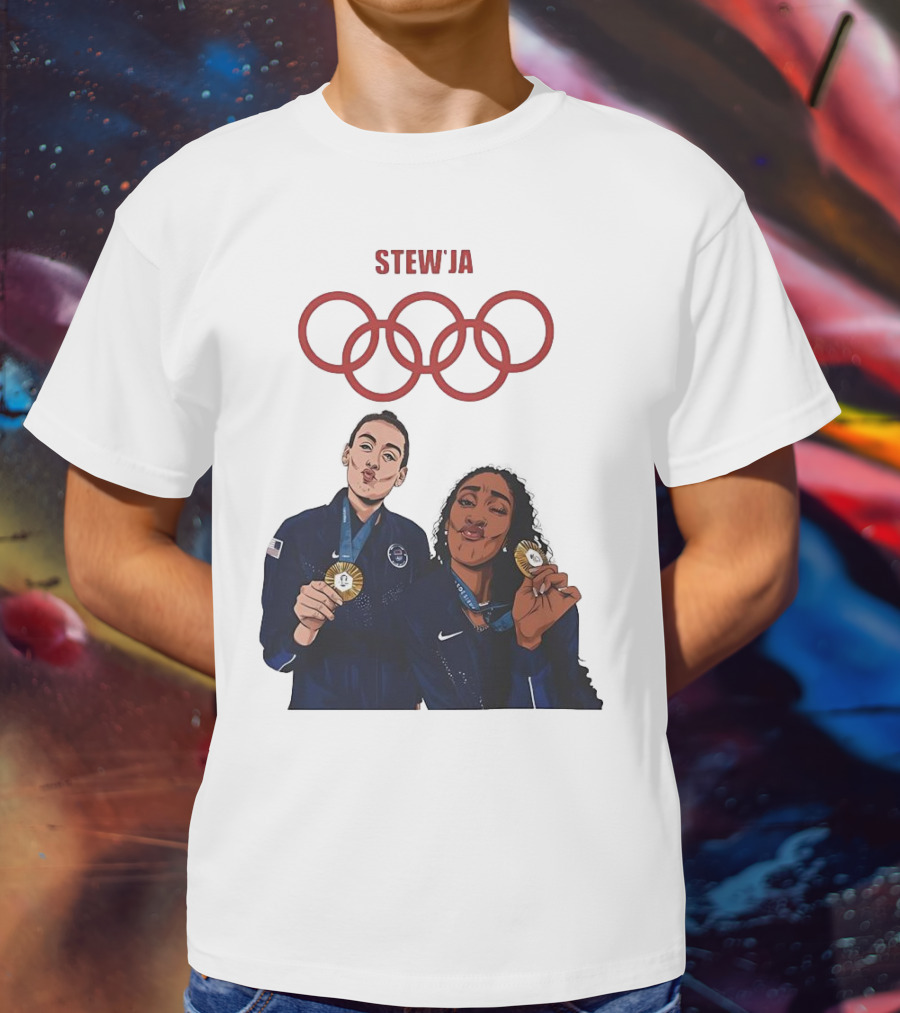 Stewja Olympic Rings A'Ja Wilson Breanna Stewart T-Shirt