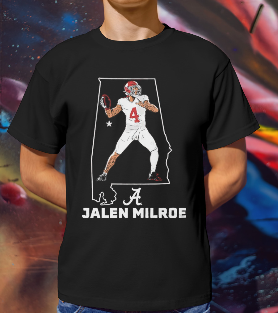 Alabama Crimson Tide Jalen Milroe Football Star T-Shirt