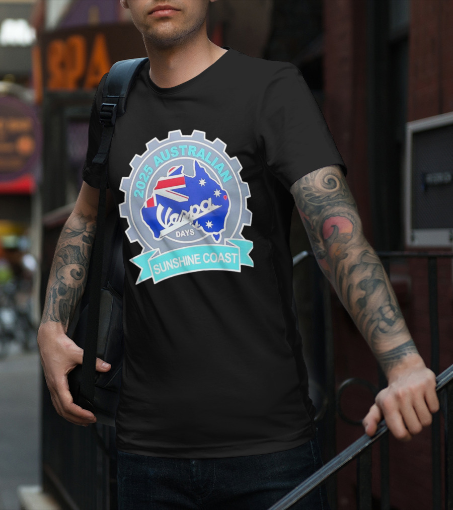 2025 Australian Sunshine Coast Vespa Days Australia Flag T-Shirt