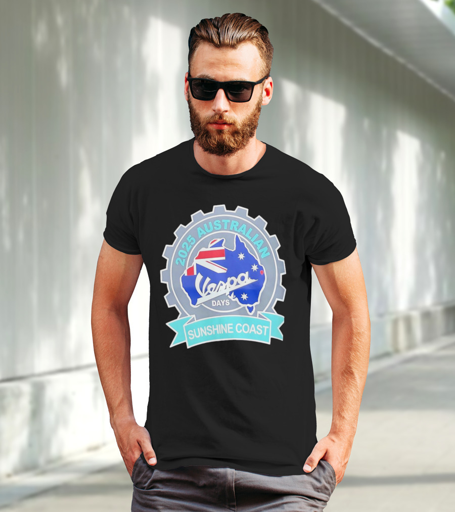 2025 Australian Sunshine Coast Vespa Days Australia Flag T-Shirt