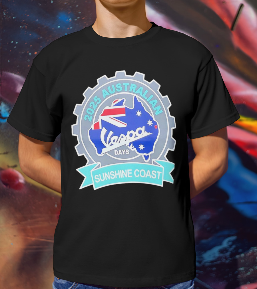 2025 Australian Sunshine Coast Vespa Days Australia Flag T-Shirt