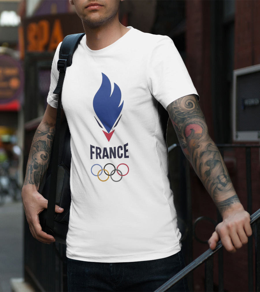 France Olympic Flame And Rings T-Shirt