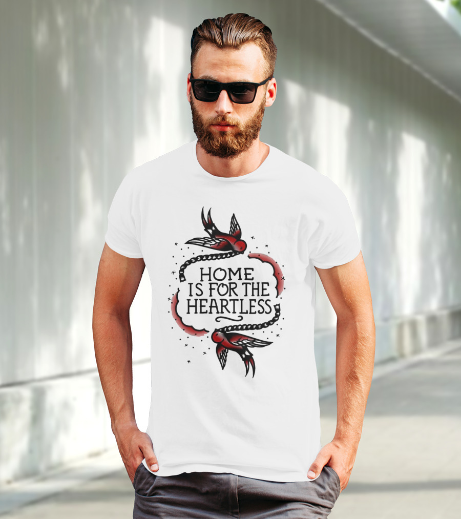 Home Is For The Heartless Red Swallows And Chain T-Shirt