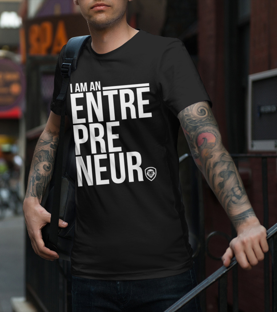 I Am An Entrepreneur Lion Shield Badge T-Shirt