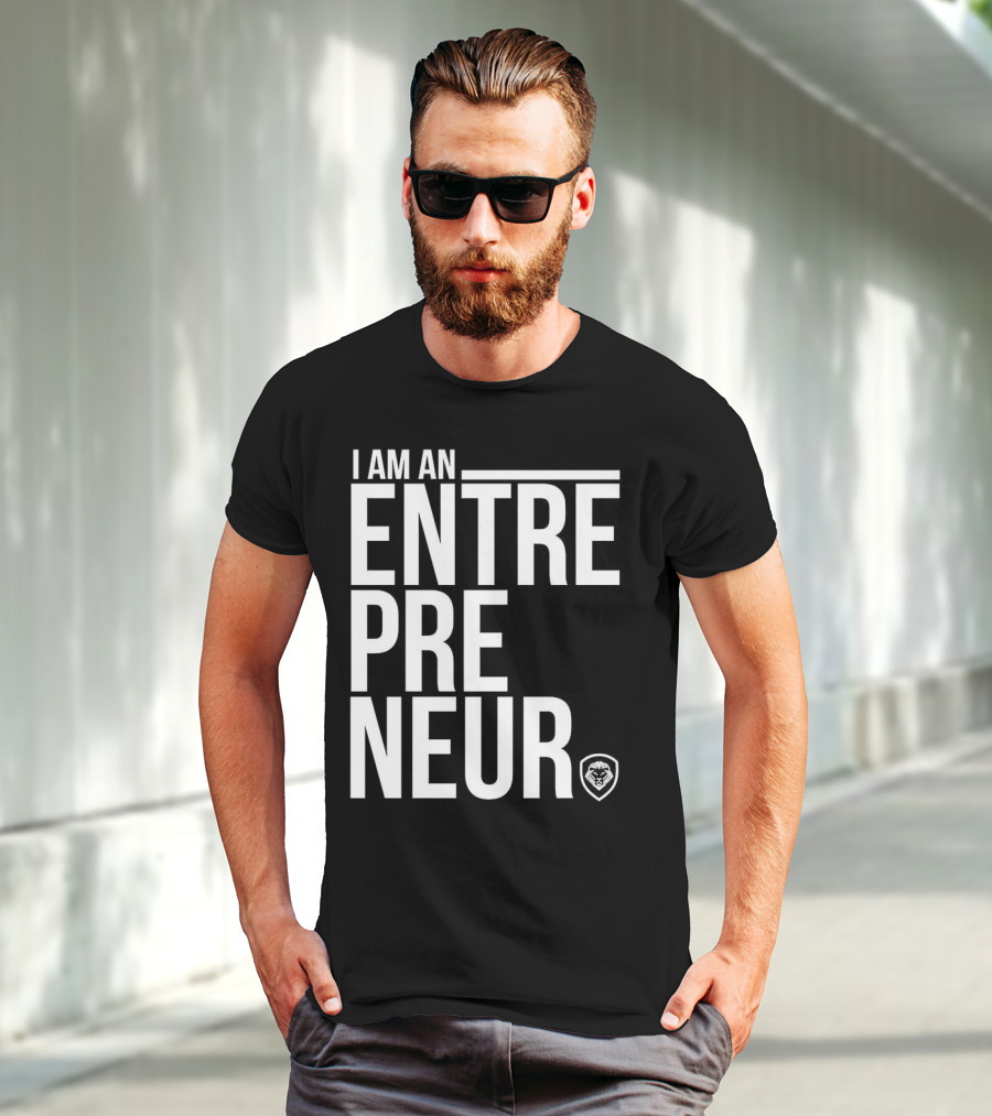 I Am An Entrepreneur Lion Shield Badge T-Shirt