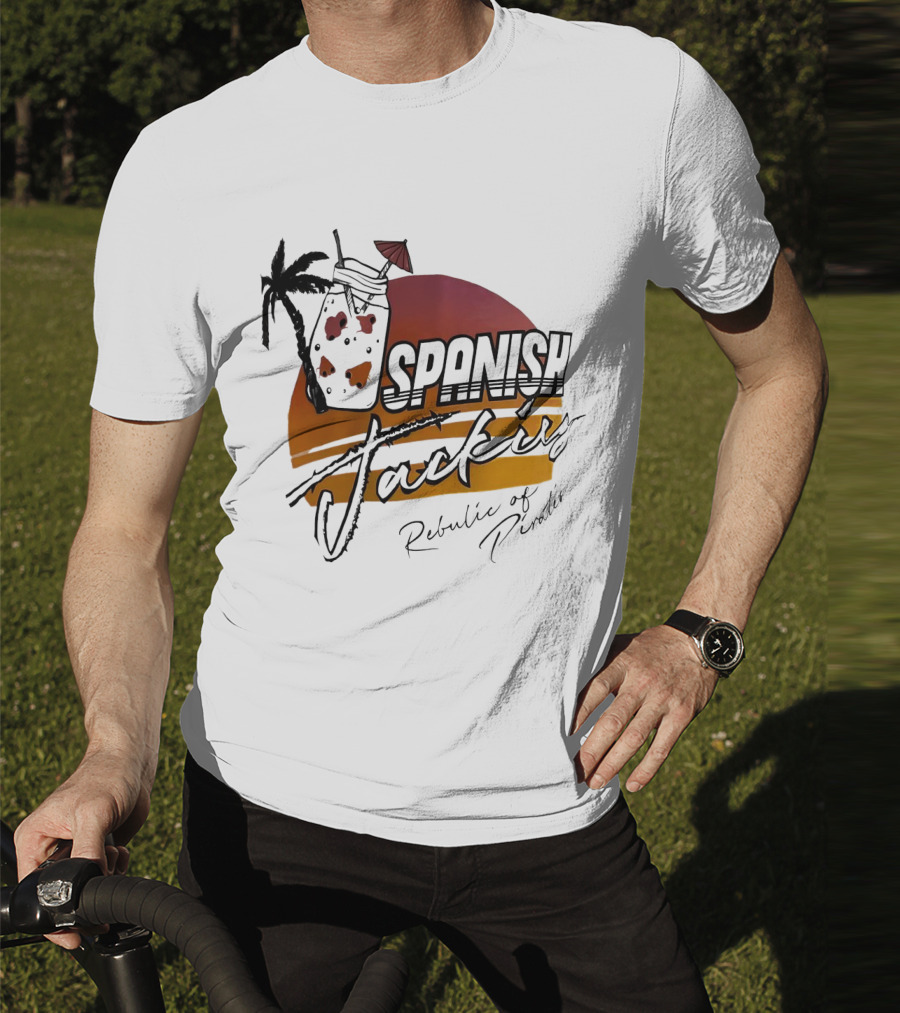Spanish Jacking Republic Of Pirates Sunset Palm Tropical Drink T-Shirt