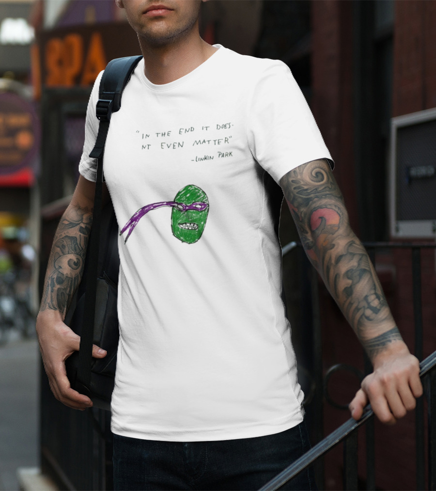 Linkin Park In The End It Does Nt Even Matter Green Mask Purple Band T-Shirt