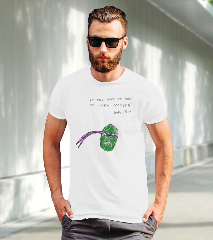 Linkin Park In The End It Does Nt Even Matter Green Mask Purple Band T-Shirt