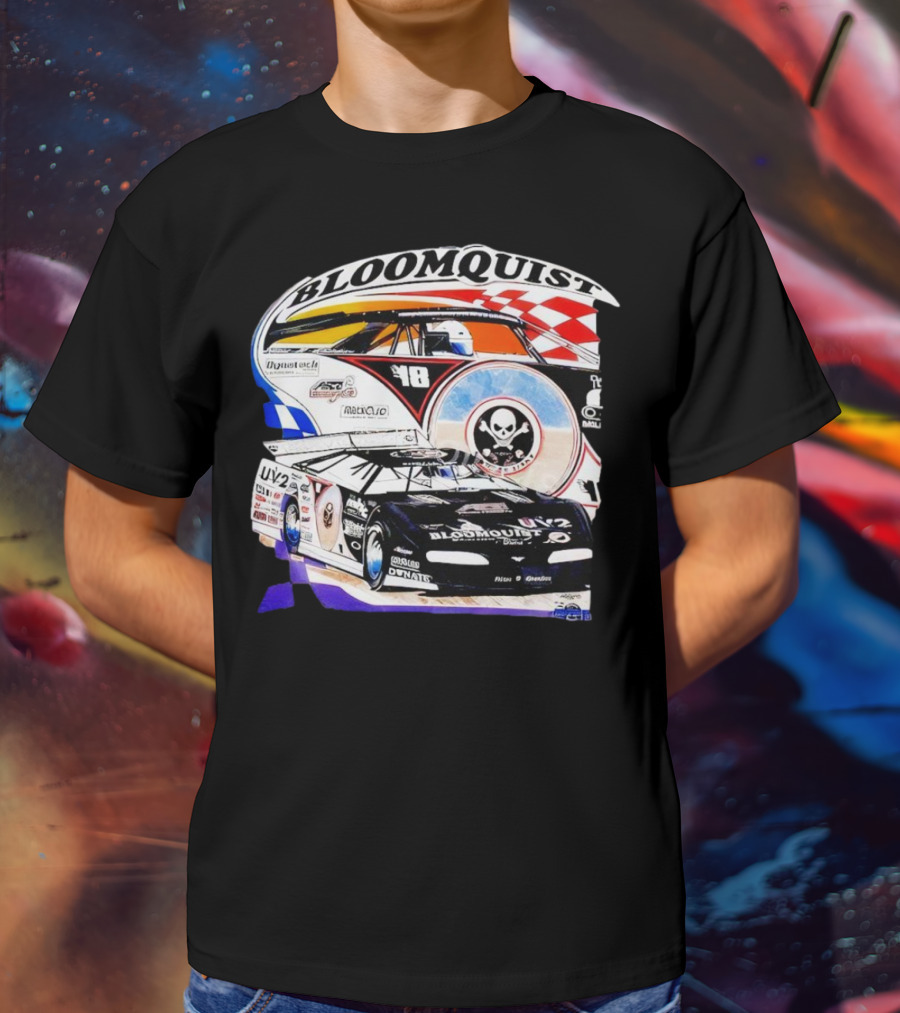 Bloomquist Dirt Late Model Champion 1998 Racing Skull T-Shirt