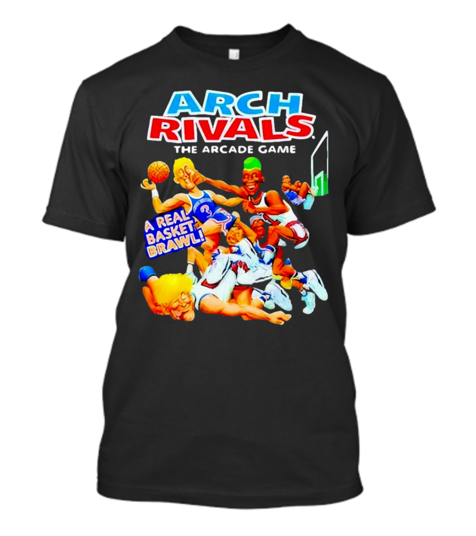 Arch Rivals Arcade Game A Real Basket Brawl Action Scene T-Shirt