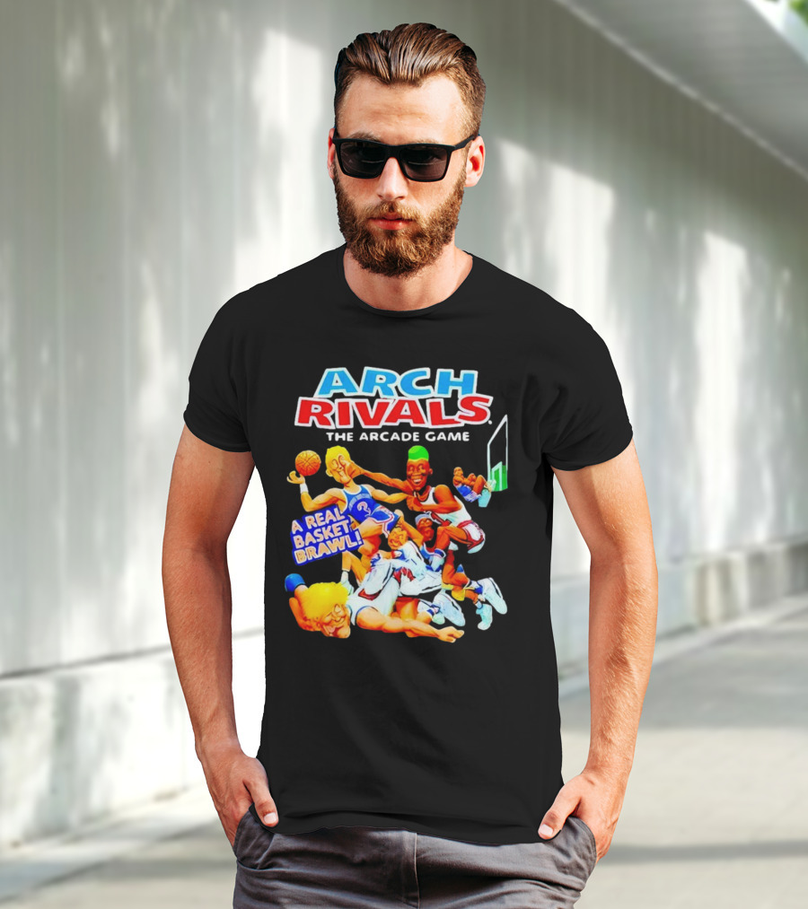Arch Rivals Arcade Game A Real Basket Brawl Action Scene T-Shirt